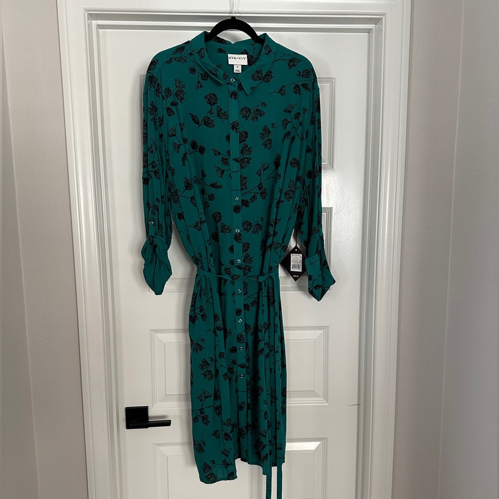 Teal/Turquoise Shirt Dress Plus Size